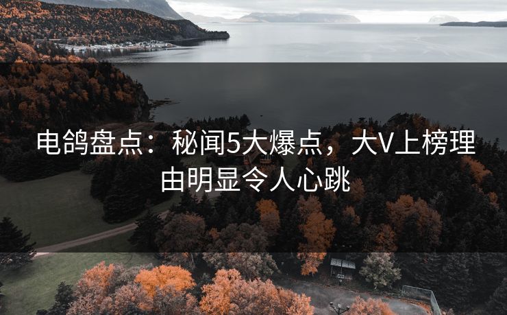 电鸽盘点：秘闻5大爆点，大V上榜理由明显令人心跳