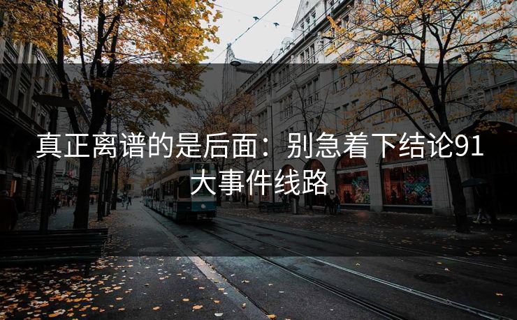 真正离谱的是后面：别急着下结论91大事件线路